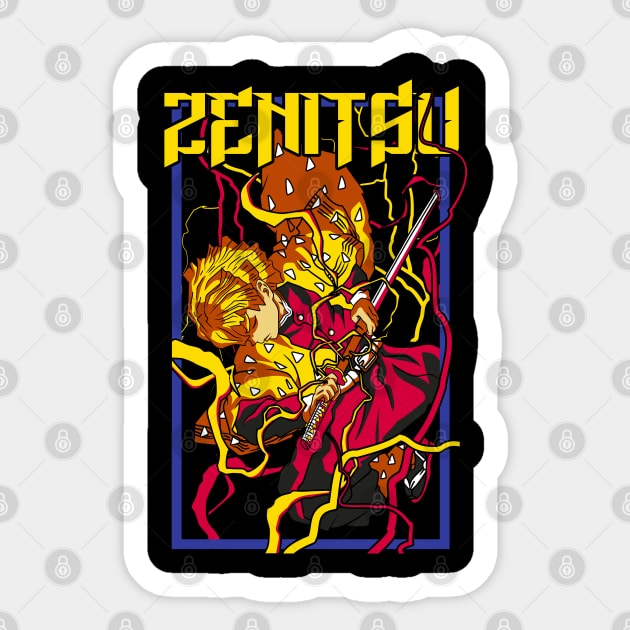 Demon Slayer Zenitsu Thunder Breathing Art Sticker by Otaku Vibes